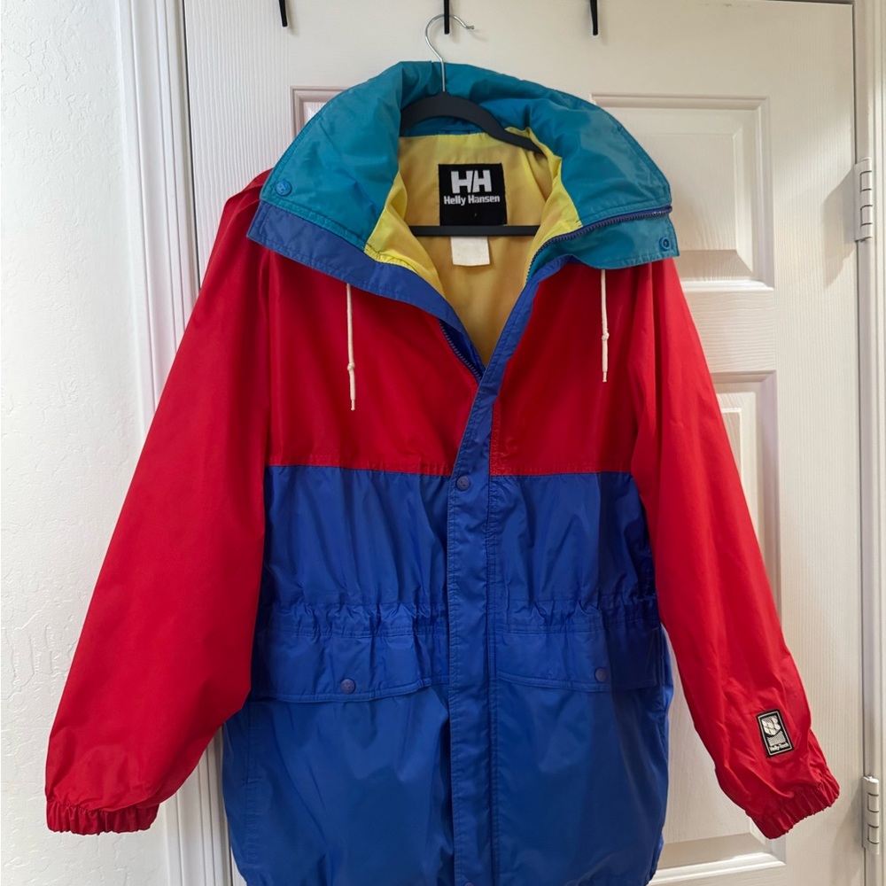 Vintage Helly Hansen Colorblock Anorak Jacket Red Blue Yellow Men’s M 90s